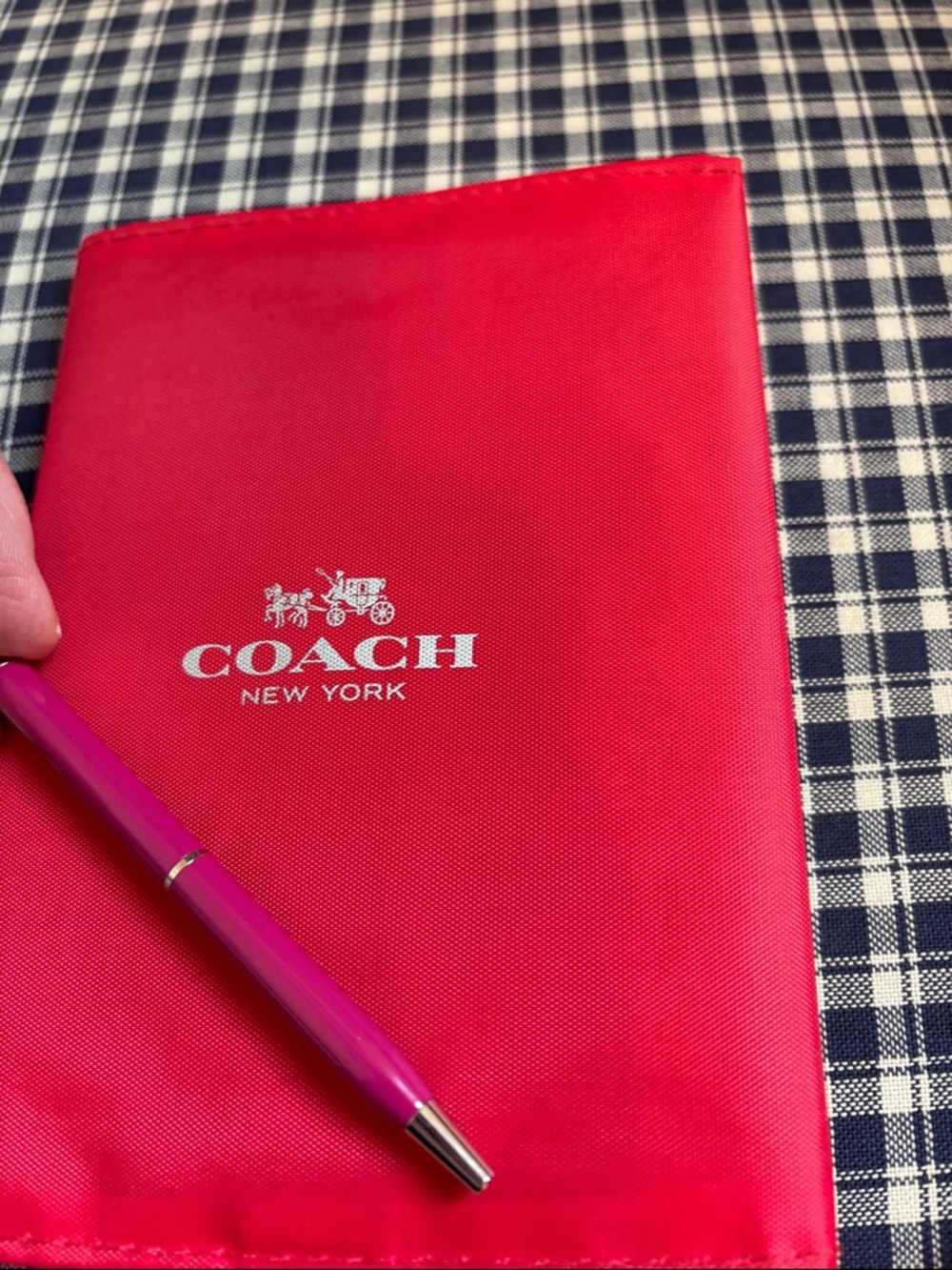 Coach Red Signature Notebook cover  with Logo and coach pen - Picture 9 of 10